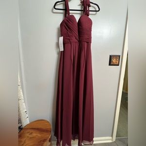Azazie bridesmaid/prom dress in color Cabernet.
